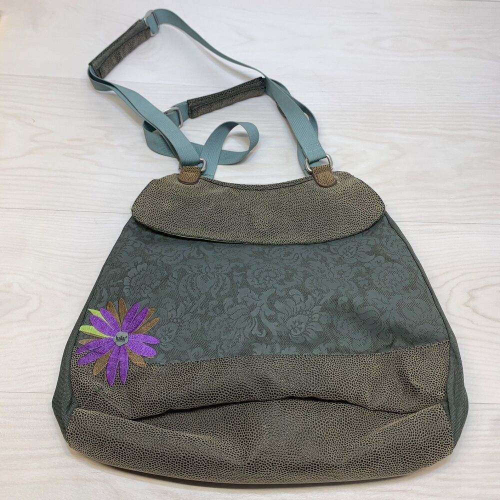 HAIKU Laptop Satchel Tote Purple Flower Shoulder Bag Large‎ Bag Purse